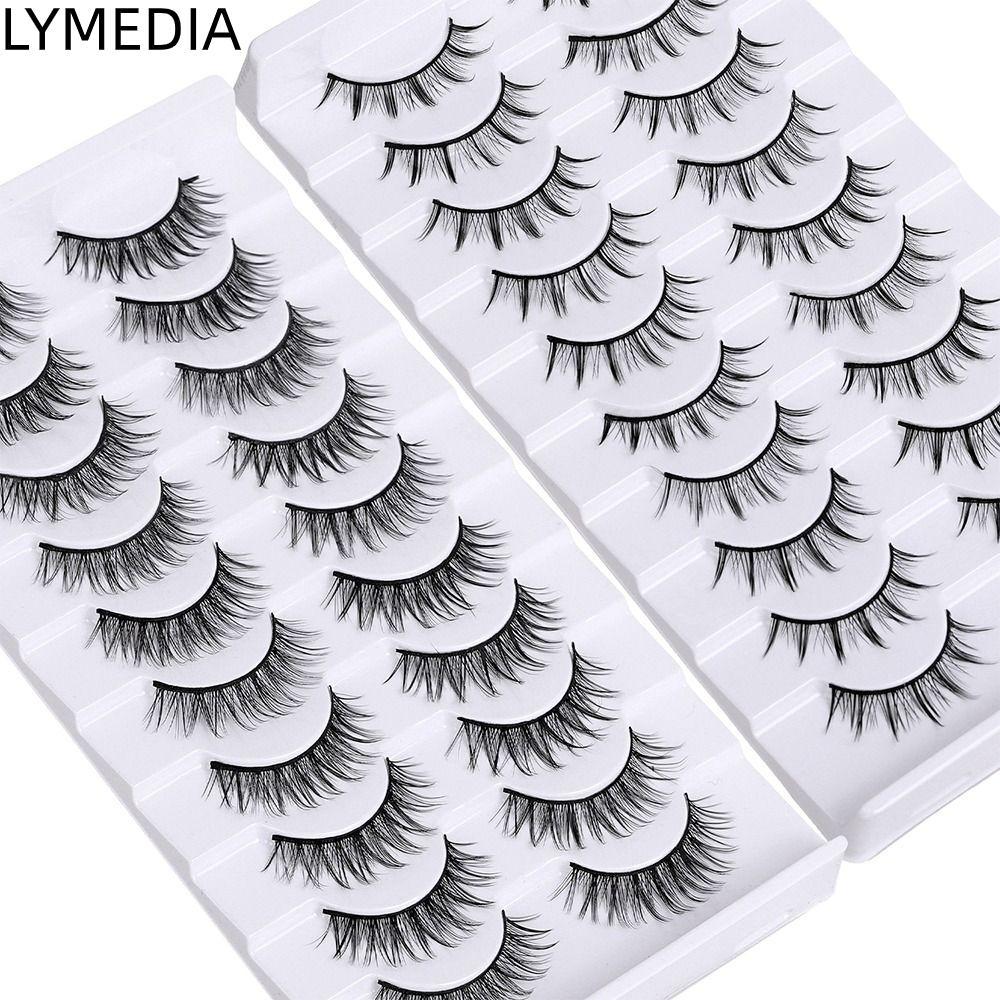 Lông mi giả LYMEDIA, Lông mi Manga Wispy tự nhiên, Phần mở rộng lông mi DIY