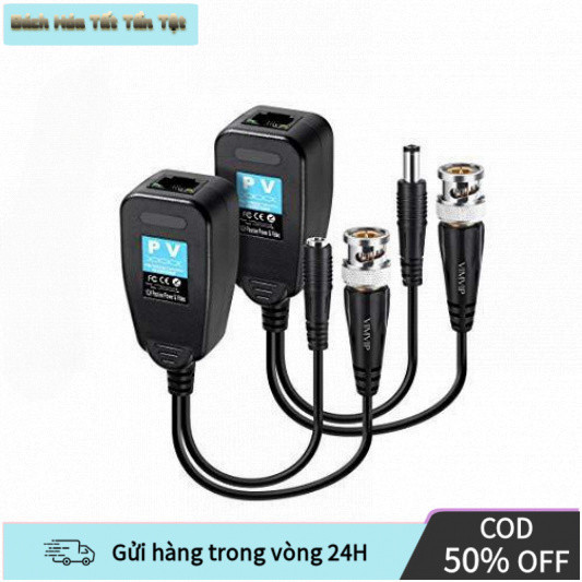 【COD】Video balun tích hợp nguồn 2Mp, kết nối RJ45 - Thiết bị chuyển đổi tín hiệu chống nhiễu, dành c