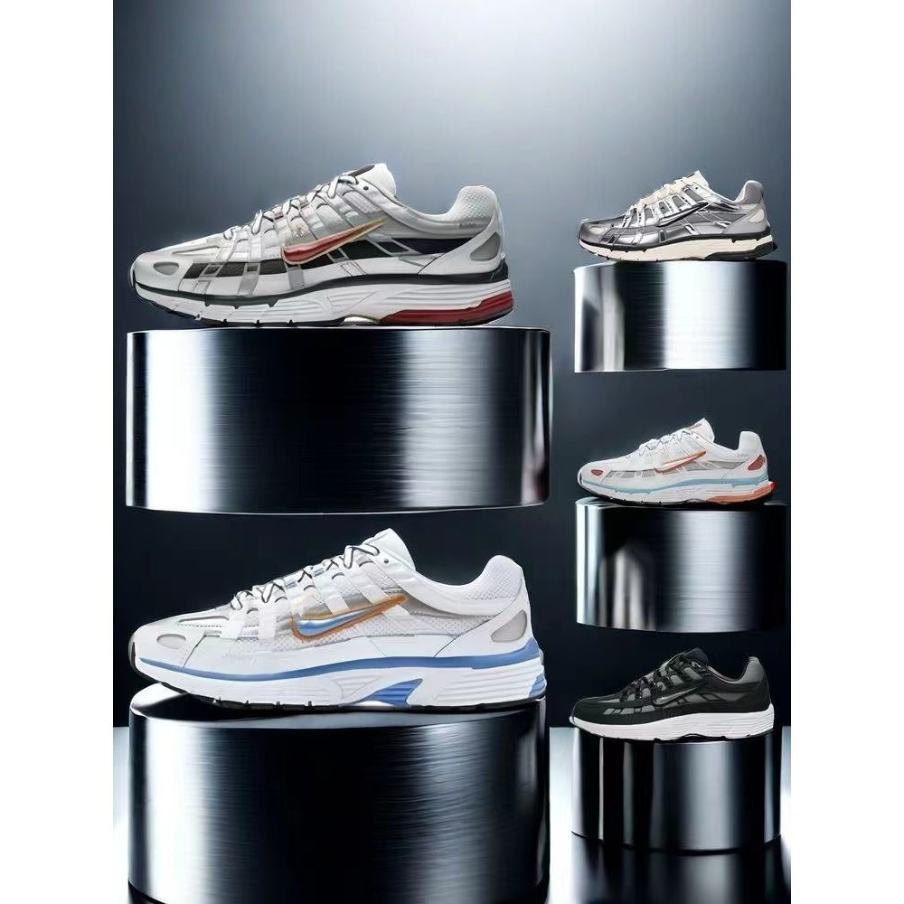 Giày chạy bộ Unisex Retro P6000 nhẹ, chống mài mòn, chống trượt