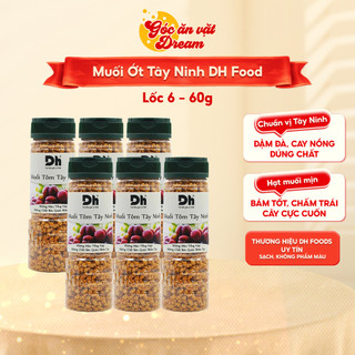  Muối Tôm Tây Ninh DH Food | Lốc 6 Hũ 60g | Gia vị muối Ớt Chấm Hoa Quả Hải Sản Cay Ngon 
