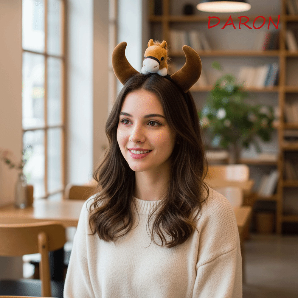 DARON Horse Hair Hoop, Phim Hoạt Hình Linh Vật Đầu Năm Mới, Sáng Tạo Pony Mũ May Mắn Sang Trọng Ngựa