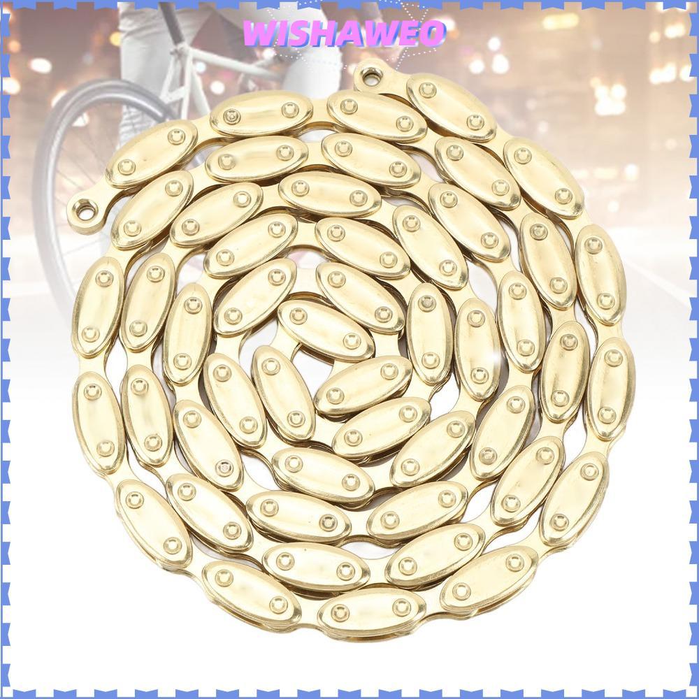 Dây xích Wishaweo màu vàng óng ánh, liên kết thép chắc chắn dành cho xe BMX và spin bike