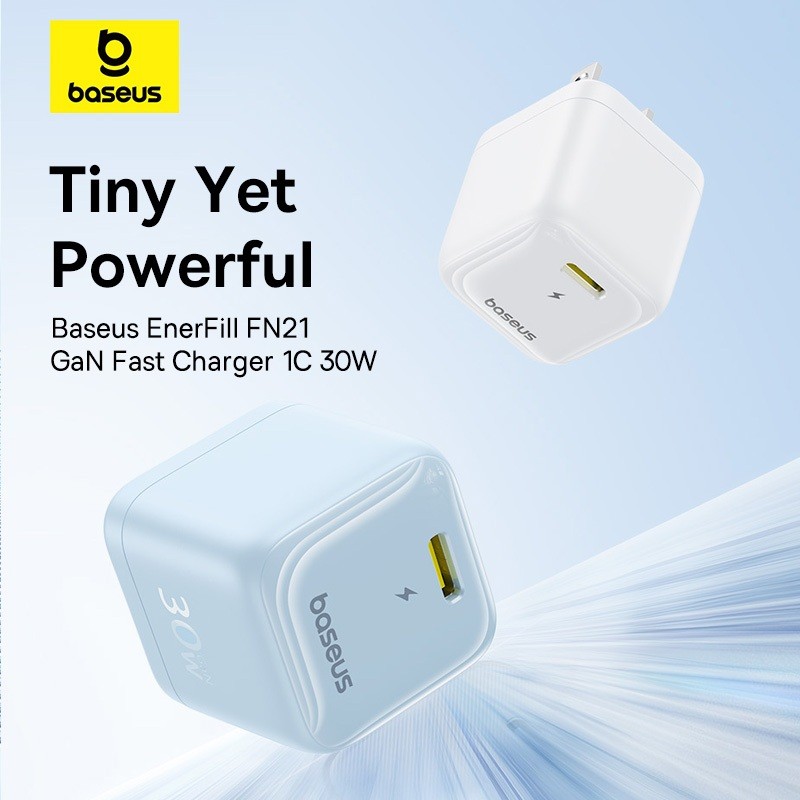 Củ Sạc EnerFill FN21 GaN 1C 30W Baseus Sạc Nhanh PD 30W Kiểm Soát Nhiệt Độ Thông Minh Kèm Dây Type-C