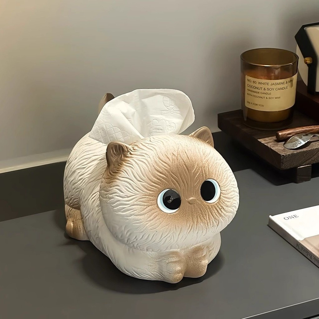 hộp khăn giấy hình mèo đồ decor đồ trang trí phòng ngủ đồ trang trí bàn làm việc đồ trang trí bàn họ