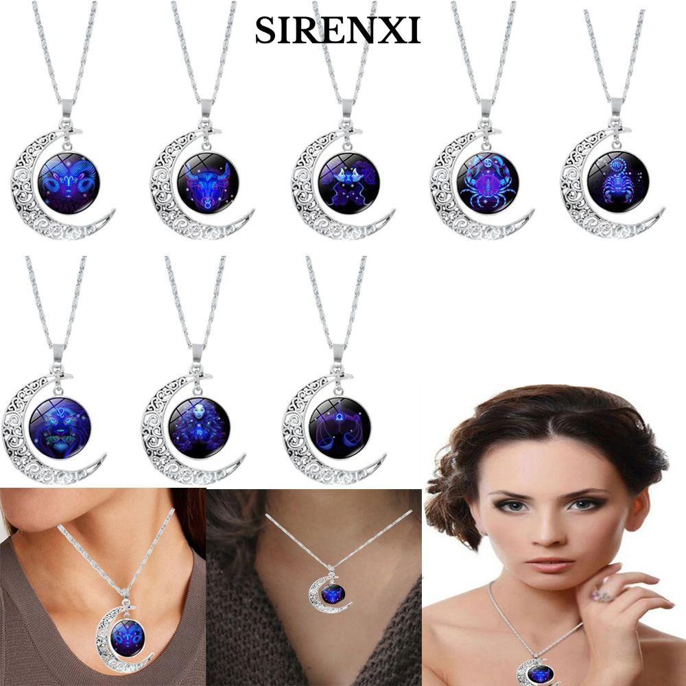 SIRENXI 12 Chòm Sao Mặt Trăng Vòng Cổ, Mặt Dây Chuyền Nhân Mã Bọ Cạp Thời Trang 12 Vòng Cổ Cung Hoàn