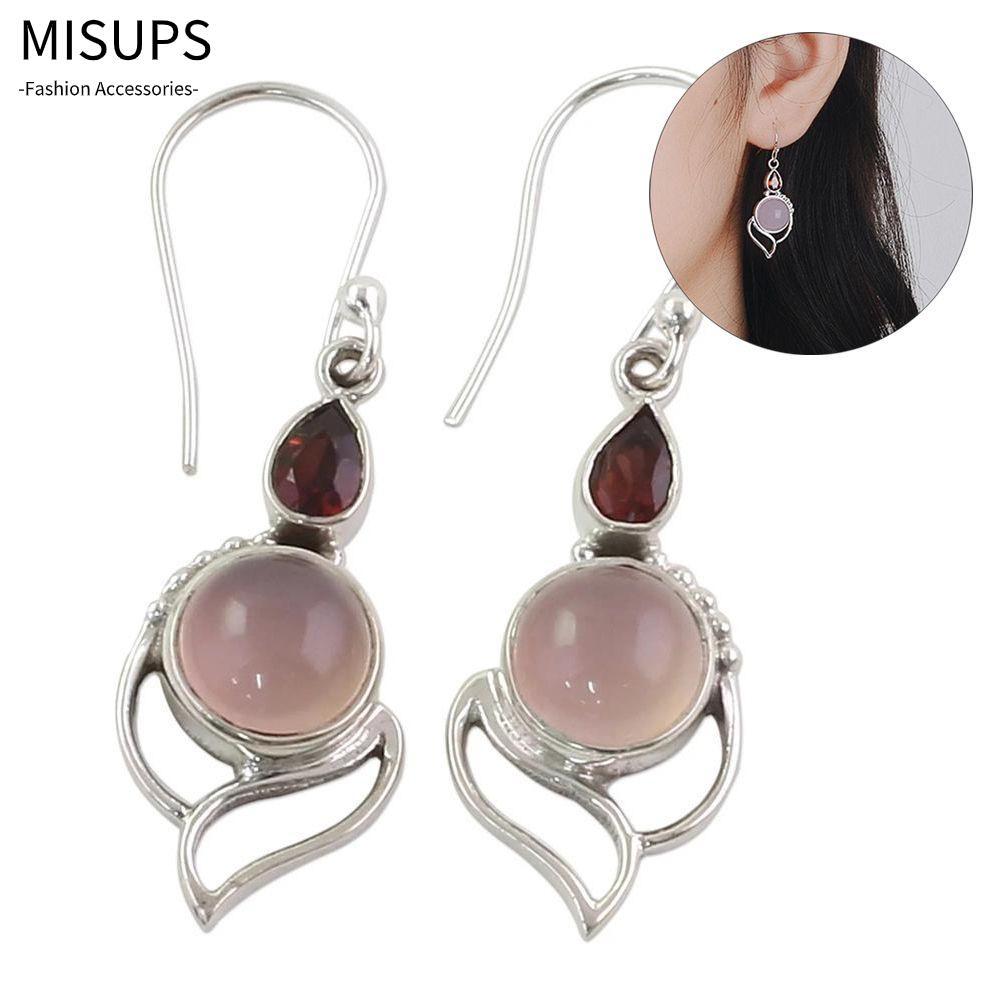 MISSIPS Multi-Gemstone Ear Stud Party Dangle Hook Opal Stone
