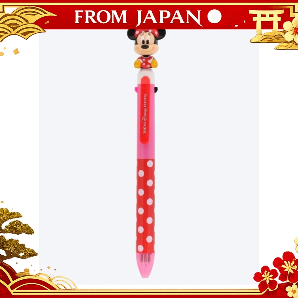 Disney Minnie Minnie Mouse mascot with moving 3-color ballpoint pen & mechanical pencil black, pink,