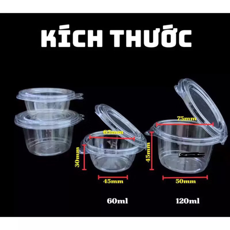 100 hũ sốt liền hũ liền 2oz 4oz  đựng sốt tiện lợi