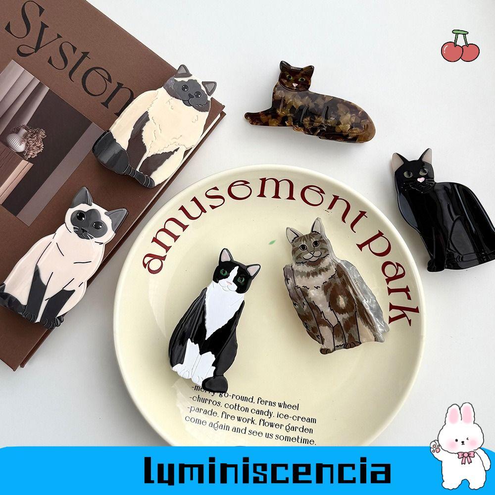 Kẹp Tóc LUMINISCENCIA, Kẹp Vuốt Tóc Mèo Acetate, Kẹp Tóc Nhẹ Nữ