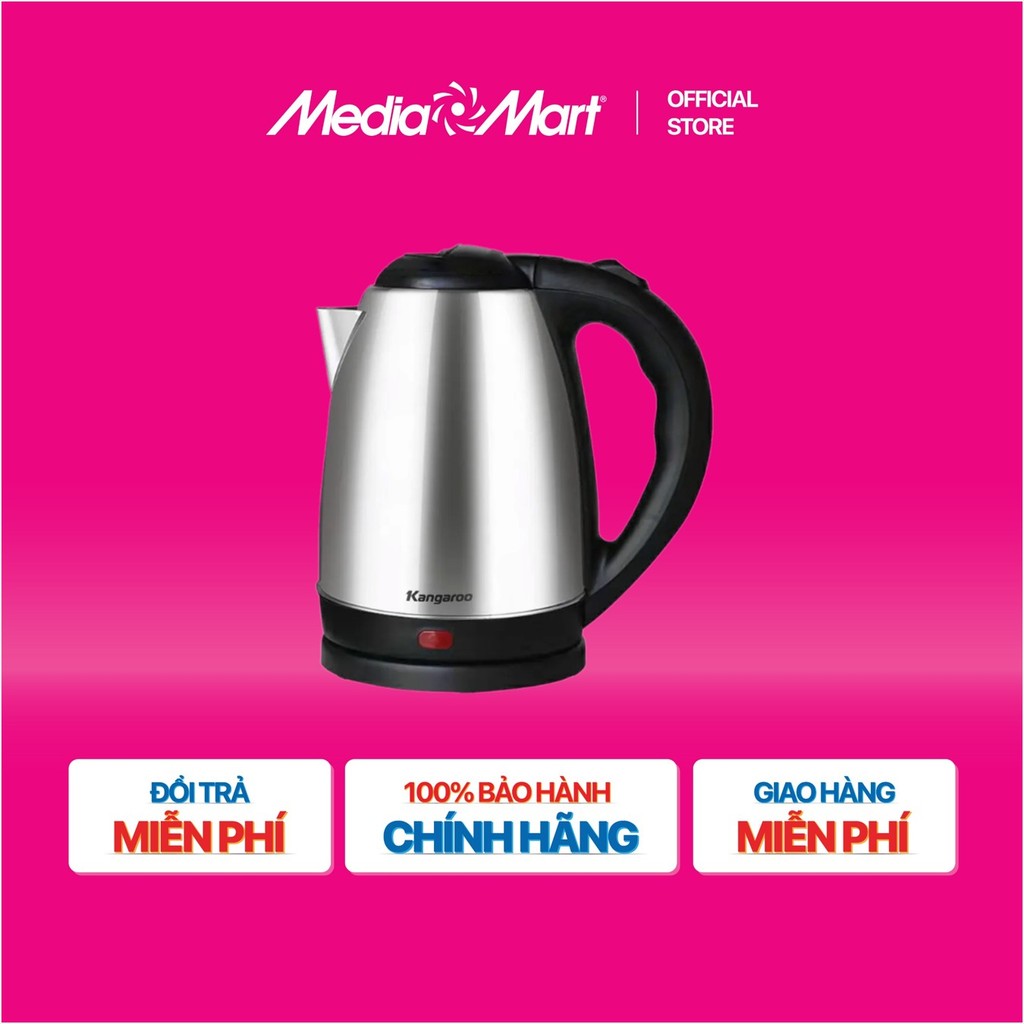 [MEDIAMART] - Bình siêu tốc inox 1,8L Kangaroo KGWK18I2 - FREESHIP,Bảohànhchínhhãng