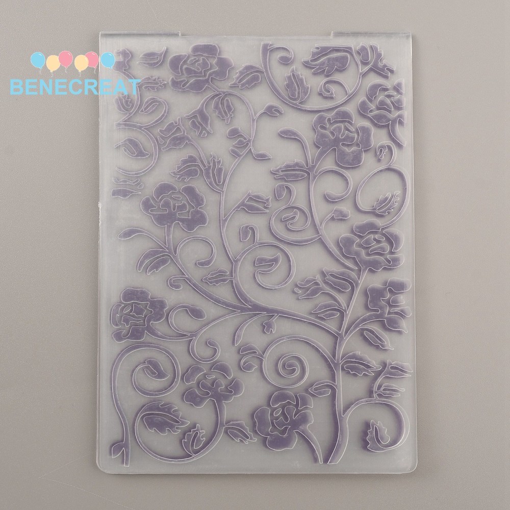 BENECREAT 5 Stencil nhựa dập nổi cho thủ công và trang trí album ảnh - Indigo 148x105x3mm
