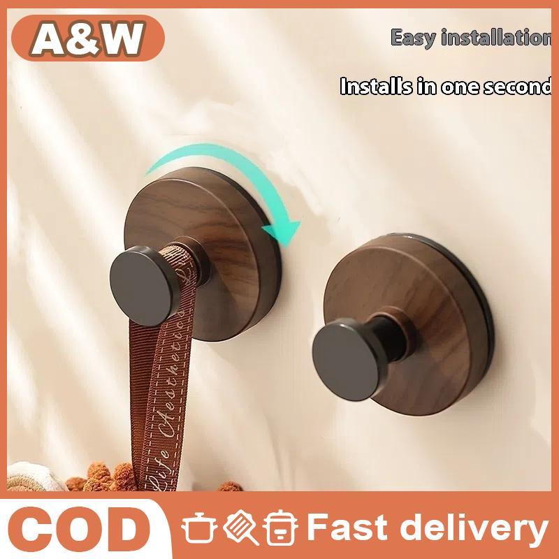 [WHP] 1/2/4PCS Adhesive Grain No-Drill Wall Hook Towel Coat Bathroom Kitchen