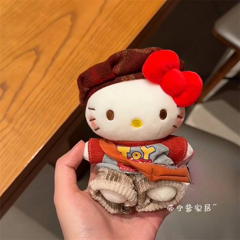 INS Sports Style Kitty Package Pendant Cute Old Money Style Girl Cute Plush Doll Ornaments Doll Keyc