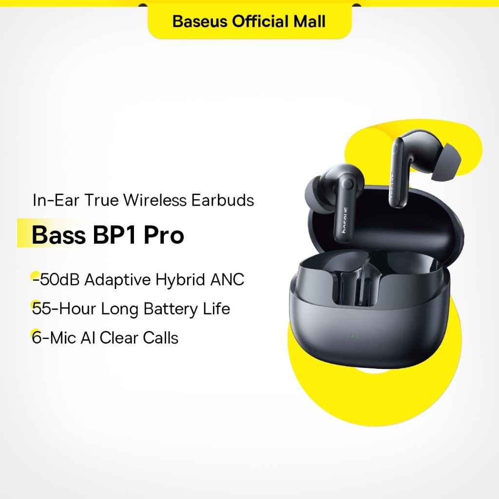 Tai nghe không dây Baseus BP1 Pro ANC -50dB Giảm tiếng ồn Hi-Res Bluetooth 6.0 IPX55 Chống nước 55Hr