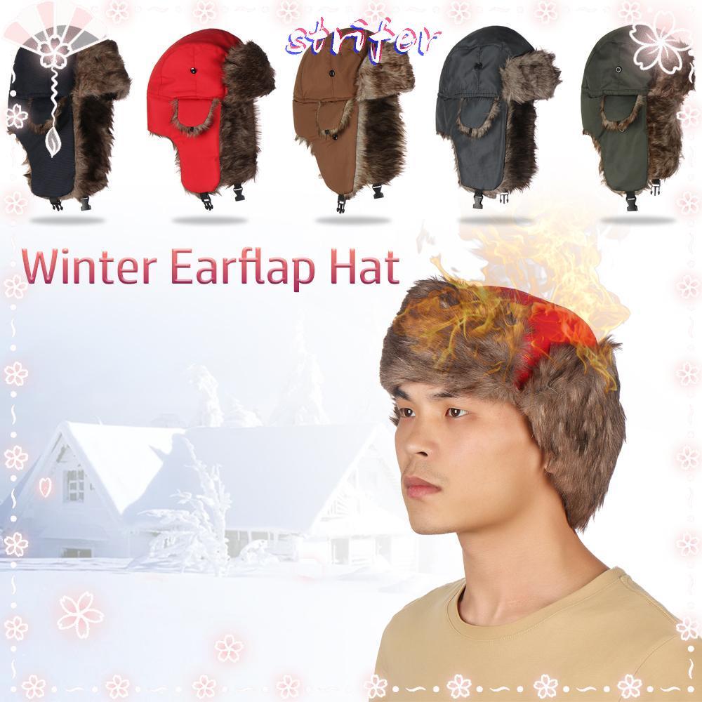 Mũ mùa đông STRIFER Nam nữ Earflap Fur Mũ mùa đông