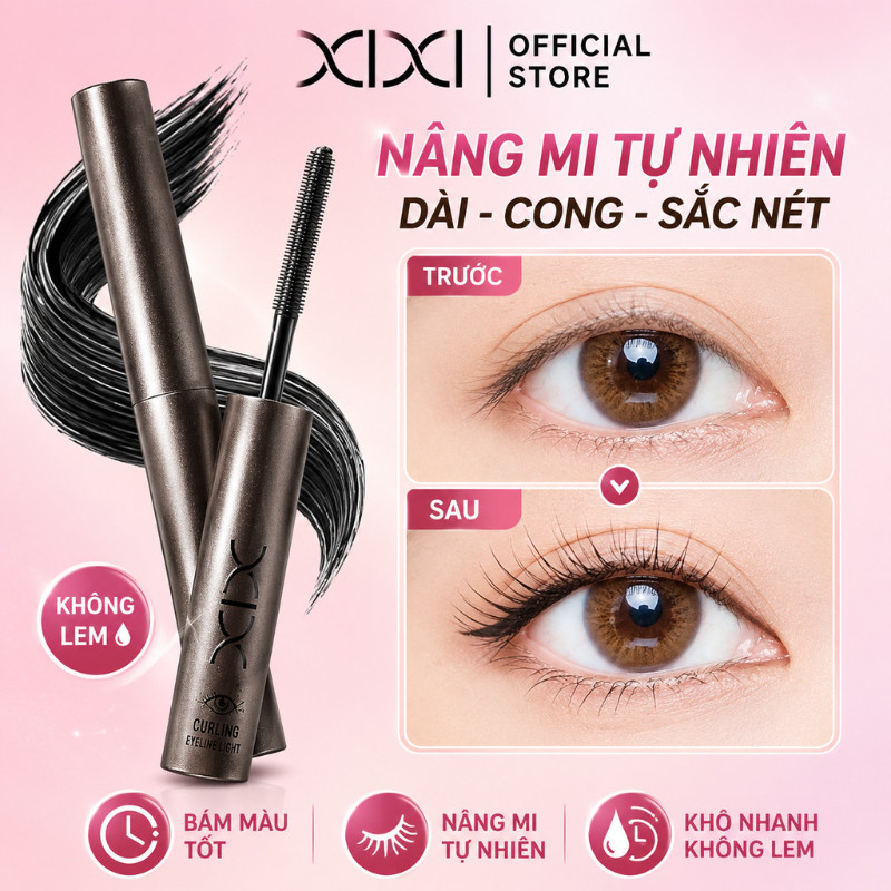 XIXI D817 Mascara Làm Dài Mi, Cong Mi Tự Nhiên, Chuốt Tơi Sợi, Chống Lem, Trang Điểm Mắt