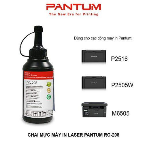 Chai mực máy in Laser PANTUM RG-208 cho máy in P2516, P2505, P2505W, M6505 - Hàng Pantum Việt Nam