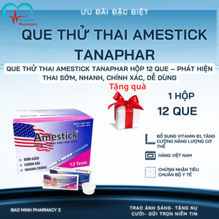 Que Thử Thai Amestick Tanaphar Hộp 12 Que – Phát Hiện Thai Sớm, Nhanh, Chính Xác, Dễ Dùng