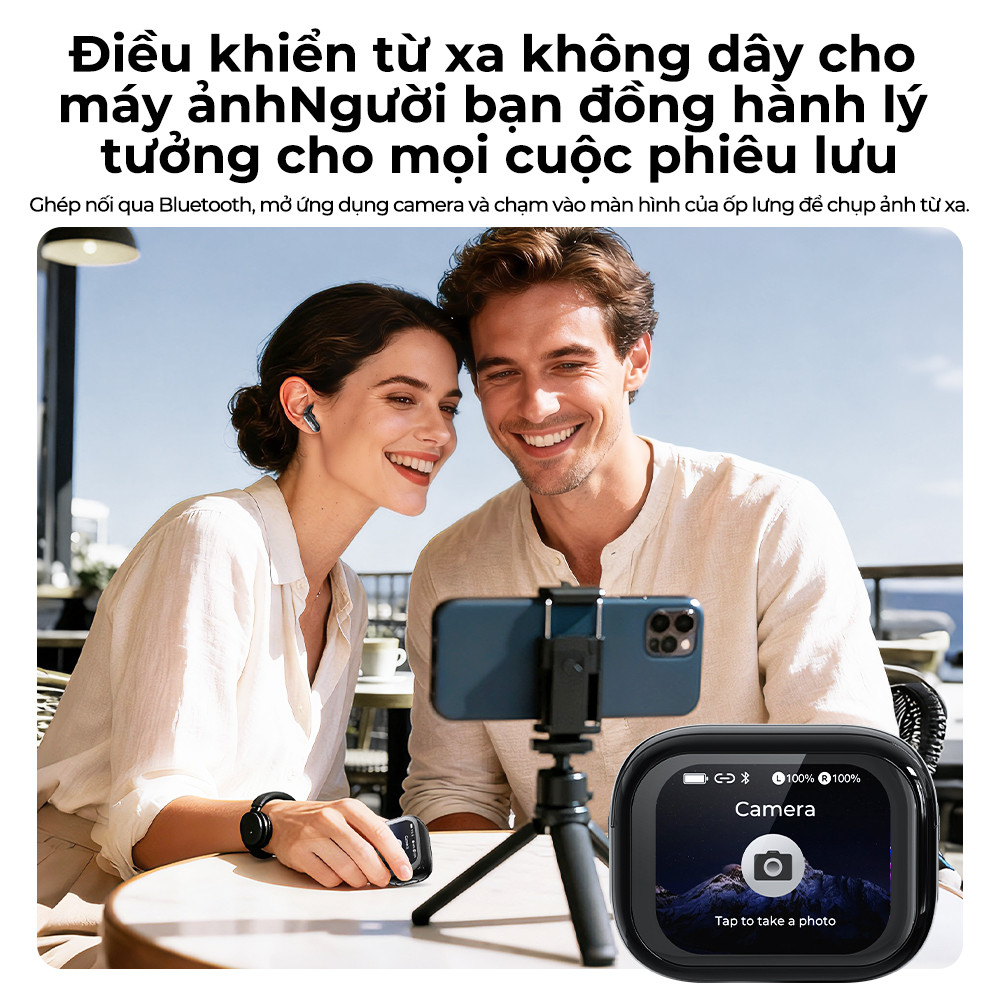HTC NE68 Tai nghe dịch thuật AI Tai nghe Bluetooth 6.0 Tai nghe không dây Tai nghe nhét tai Tai nghe thông minh Thiết kế lấy cảm hứng từ máy ảnh Tai nghe kẹp tai Tương thích với iOS/Android/PC | BigBuy360 - bigbuy360.vn