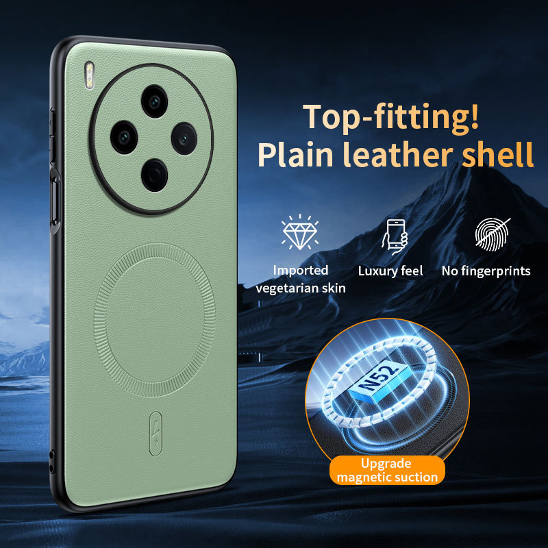 Dành Cho Vivo Y500 Pro CaseThin Họa Tiết Da Ốp Lưng Điện Thoại Vivo Y500 Pro Từ Tính Sạc Không Dây P