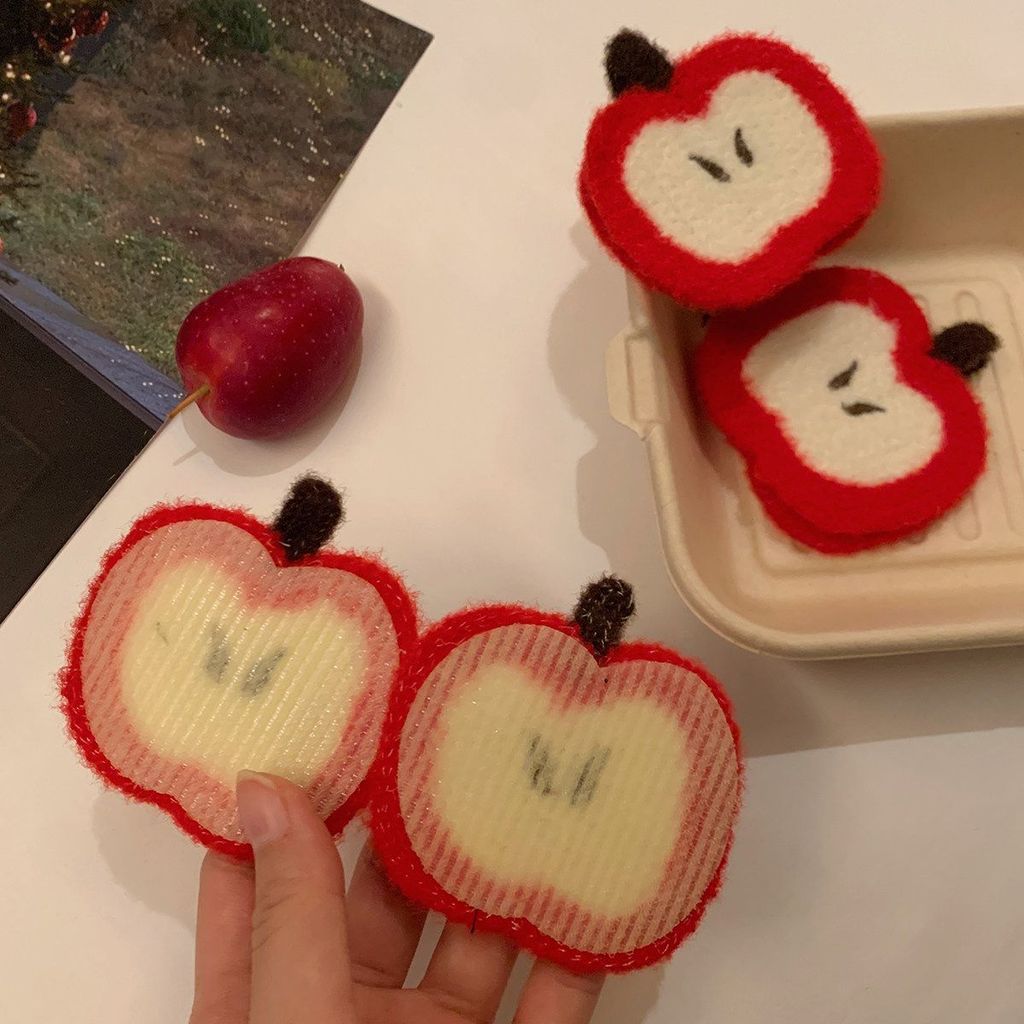 Apple Liền Mạch Velcro Bên Miếng Dán Tóc Dễ Thương Nổ Miếng Dán Rửa Mặt Miếng Dán Tóc Hoạt Hình Dễ T