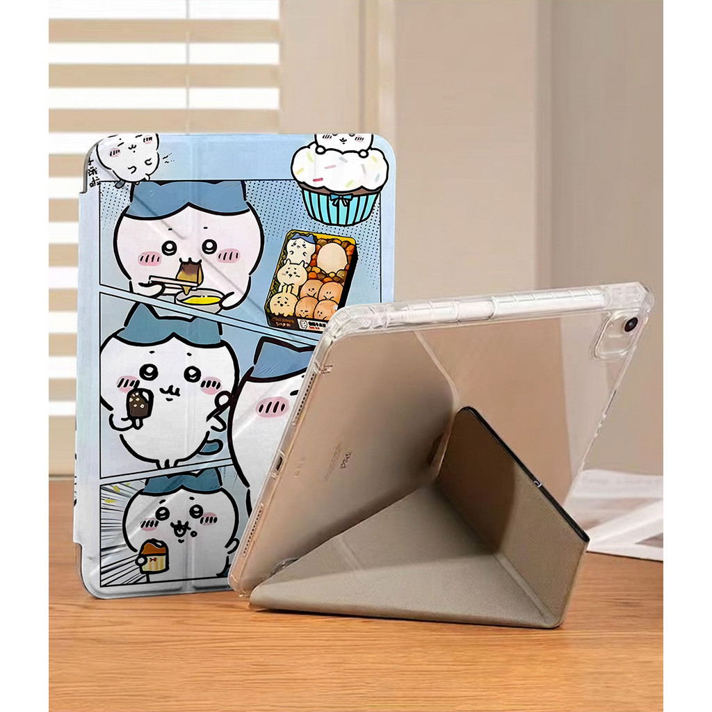 Hachiware Chikawa Ốp bảo vệ gập chữ Y cho iPad cho Air 4/5/6/7/8 M3 M4 A16, Pro 11 M4  Chống sốc ipa