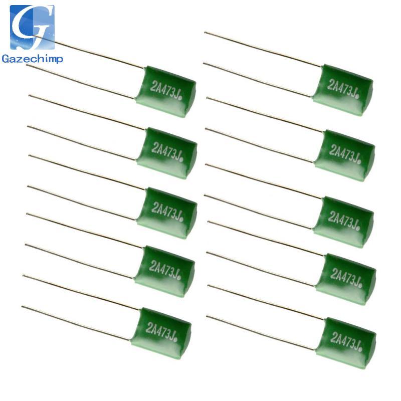 10 Miếng 0,047 / 2A473J Tụ Điện DIY Cho Đàn Guitar Điện Bass Mũ Xanh