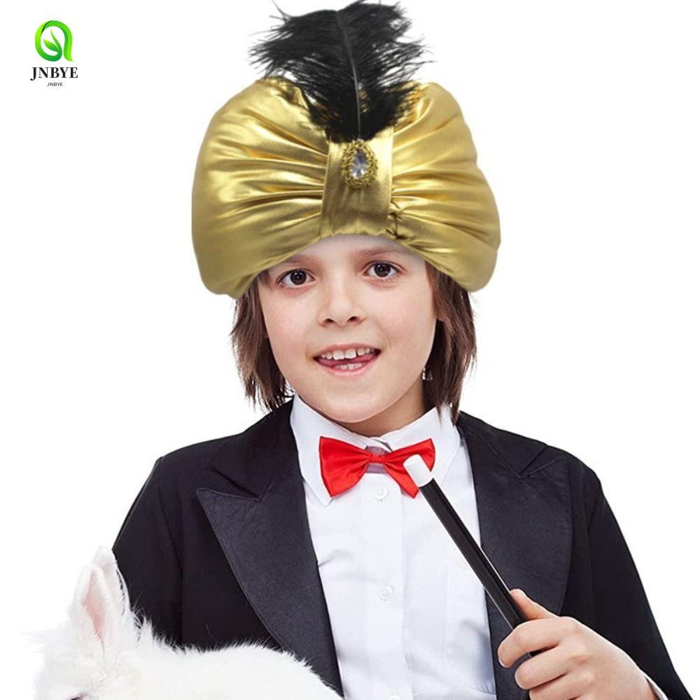 JNBYE Xếp Ly Turban, Trang Điểm Mũ Ả Rập Ấn Độ Xếp Ly Mũ, Mũ Dân Tộc Cosplay Vàng Dân Tộc Sultan Tra