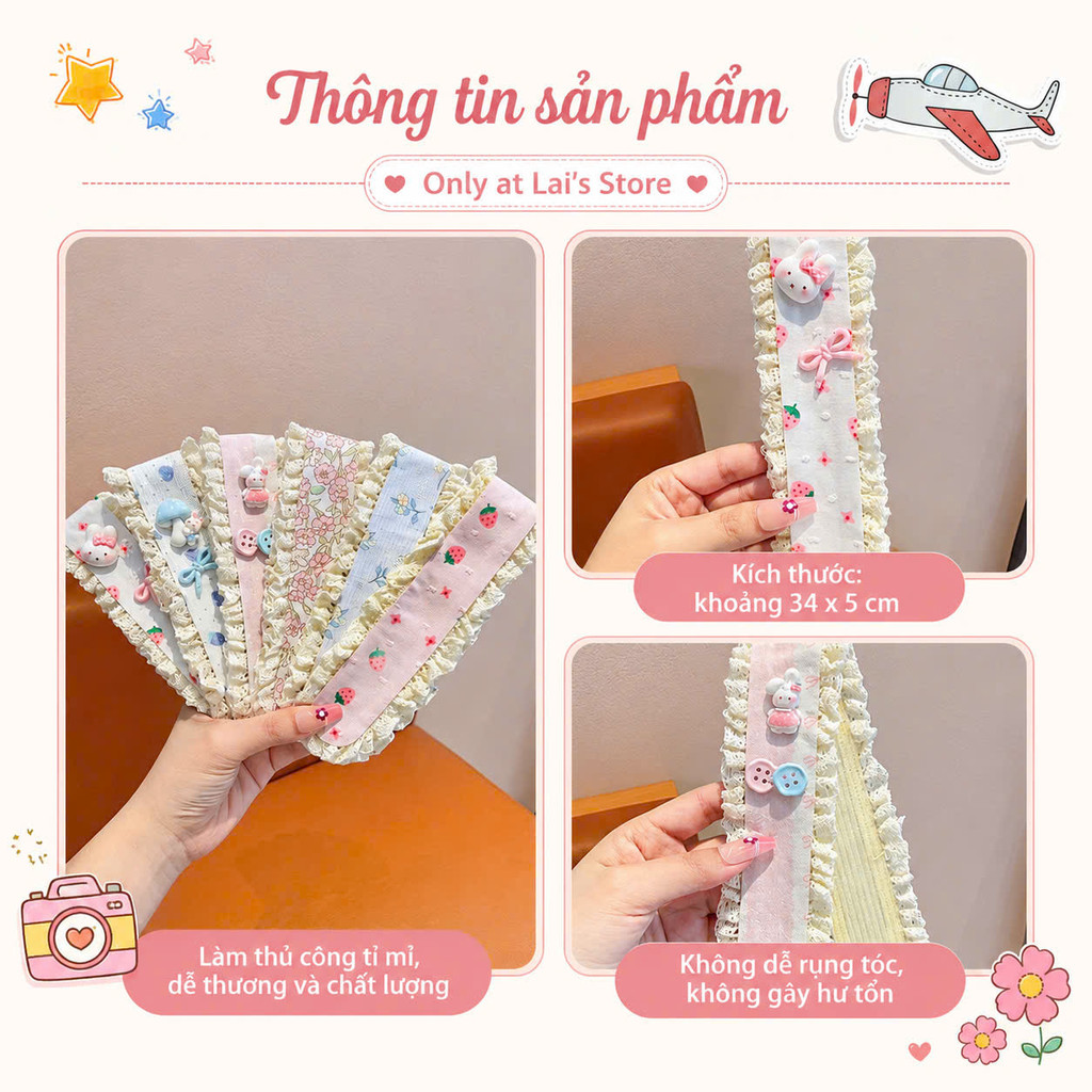 Băng Đô Dán Tóc Cho Bé Gái Siêu Cute, Giữ Tóc Gọn Gàng Không Đau Tóc, Phụ Kiện Tóc Kawaii Hàn Quốc | BigBuy360 - bigbuy360.vn