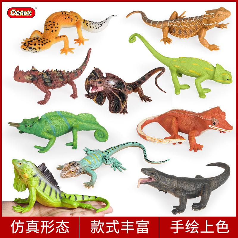 Đồ chơi mô phỏng động vật trẻ em: tắc kè, thằn lằn, tắc kè hoa, rồng Komodo, Iguana Chow Li