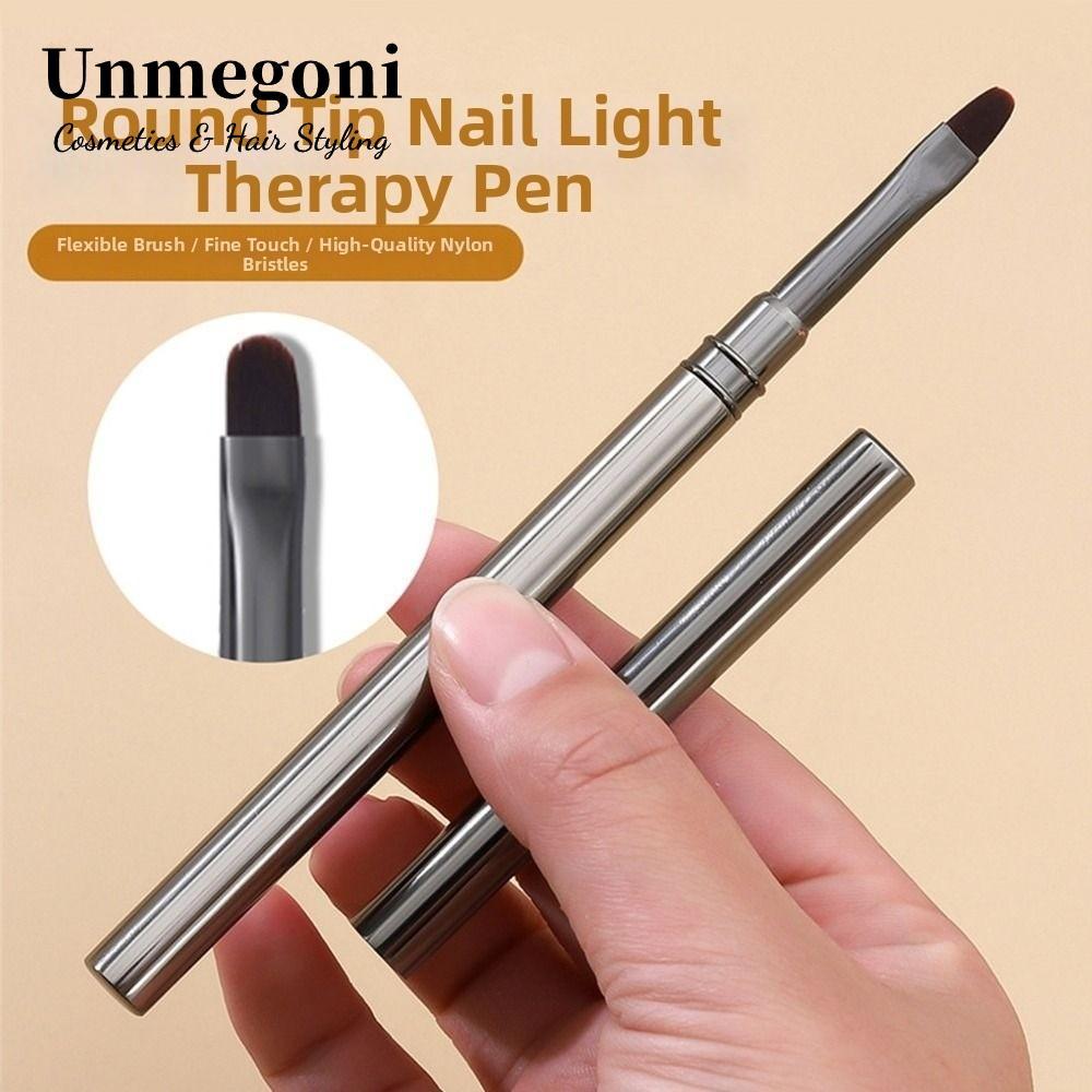 UNMEGONI Nail Art Gel Brush, Tay cầm kim loại Nail Art Coloring Nail Nail Nail Nail Nail Nail Pen, D