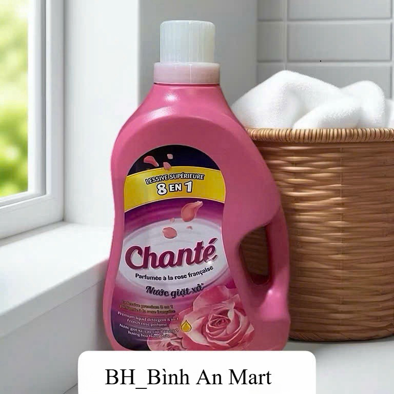 Nước giặt Chanté 8in1 Giặt Xả Hương Nước Hoa Thơm - 3kg ( Bách Hóa Bình An Mart)