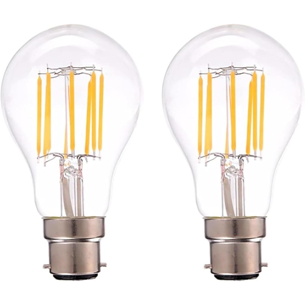 Có thể điều chỉnh độ sáng 8W B22 A19 A60 Vintage Bayonet LED Blub Trắng ấm 2700K, Thay thế Halogen 8