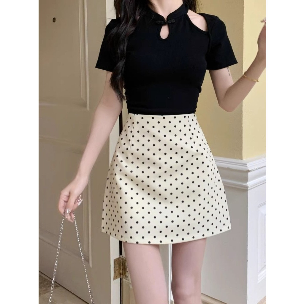 Váy chữ A chấm bi thanh lịch mùa hè dành cho nữ | BigBuy360 - bigbuy360.vn