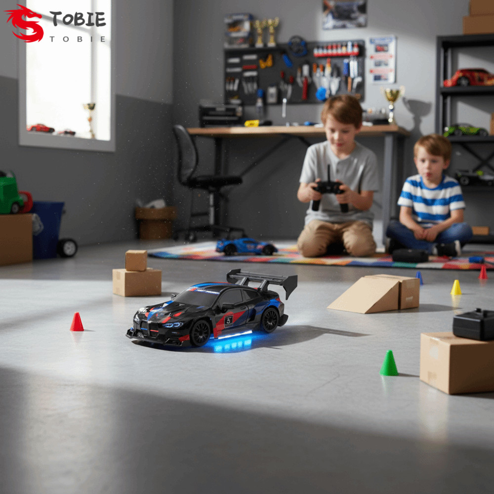 TOBIE RC Drift Car, Xe sạc tỷ lệ 1: 24 Xe điều khiển từ xa, Mustang High Speed Mini Racing 2.4G Remo