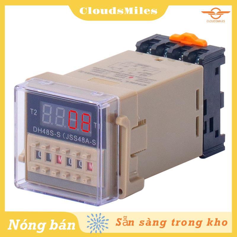 [CloudsMiles] Rơle thời gian DH48S-S 12V Công tắc rơle thời gian lập trình LED kỹ thuật số 12V 24V 3