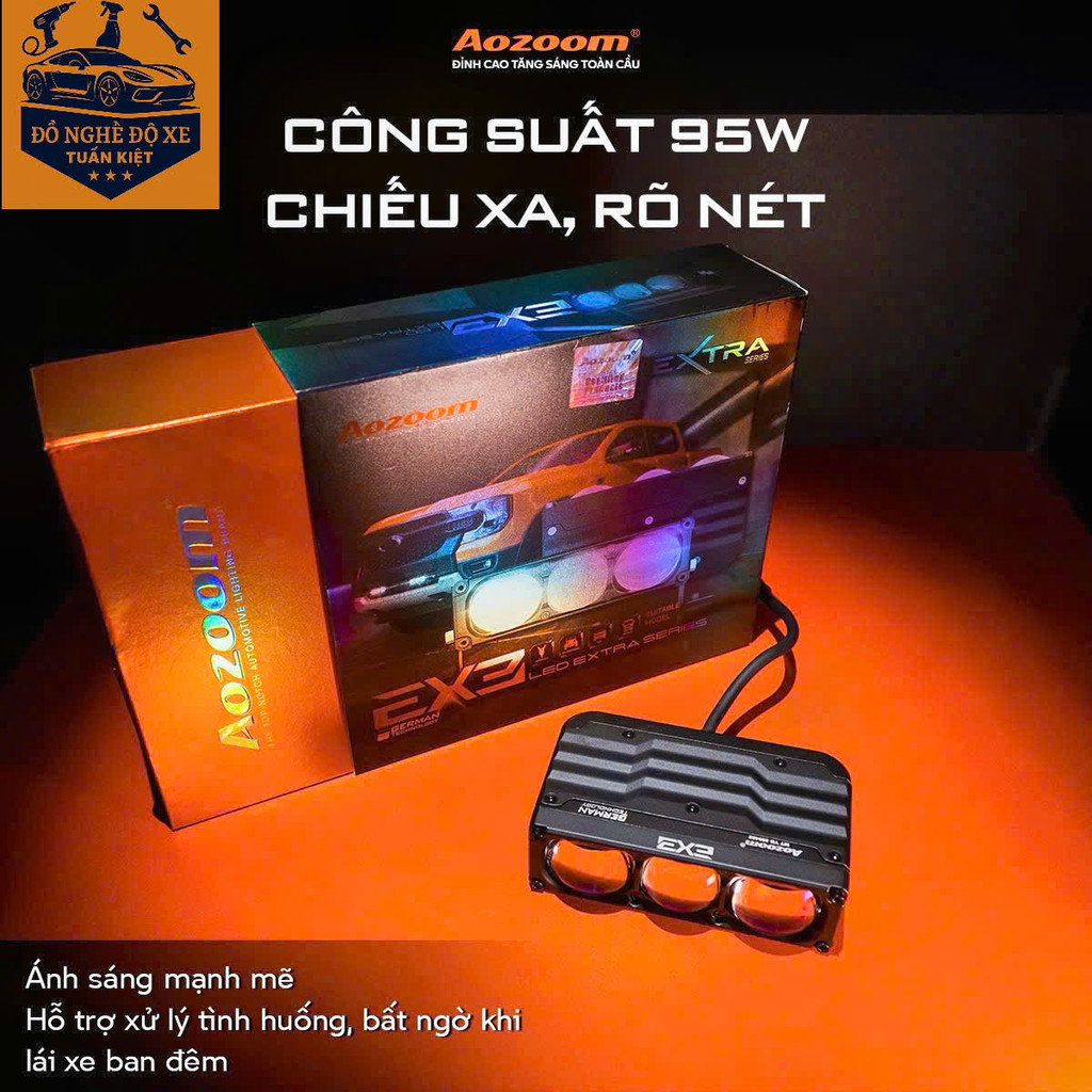 Bi LED Trợ Sáng Aozoom EX3, hiệu suất cao chiếu xa 95W