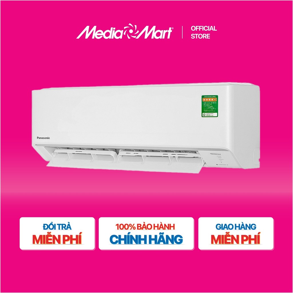 [MediaMart ONLINE-Ship 0đ] Điều hòa Panasonic 1 chiều Inverter 1.5HP-12.000BTU CS-PU12AKH-8