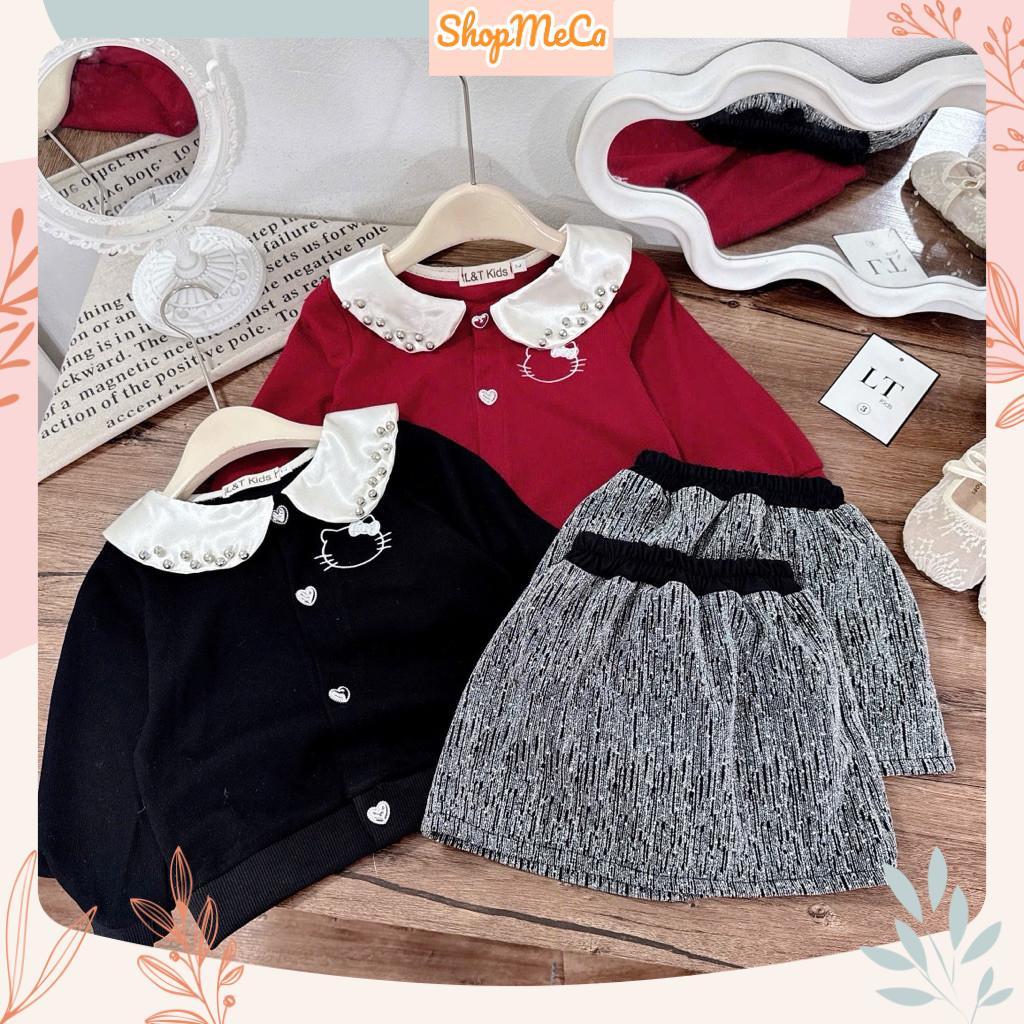 LT88, Set áo len thỏ kitty kèm chân váy ánh nhũ cho bé gái