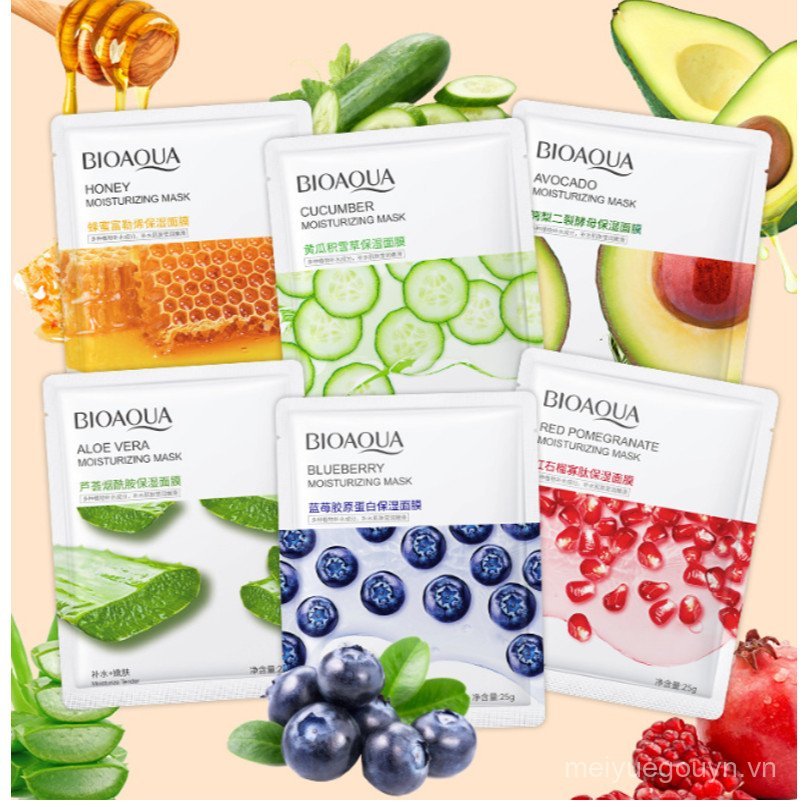 BIOAQUA Mặt nạ Hình ảnh Dưỡng ẩm Nuôi dưỡng Mặt nạ Mặt nạ Tinh chất tự nhiên Hydrating 5 chiếc XXX