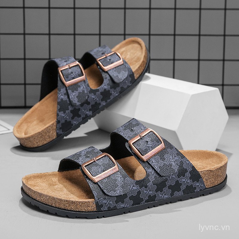 Dayuan Ánh Sáng Sang Trọng Birkenstock Cork Dép Mules Retro Khóa Đi Biển Nam Nữ Hợp Thời Trang Dép