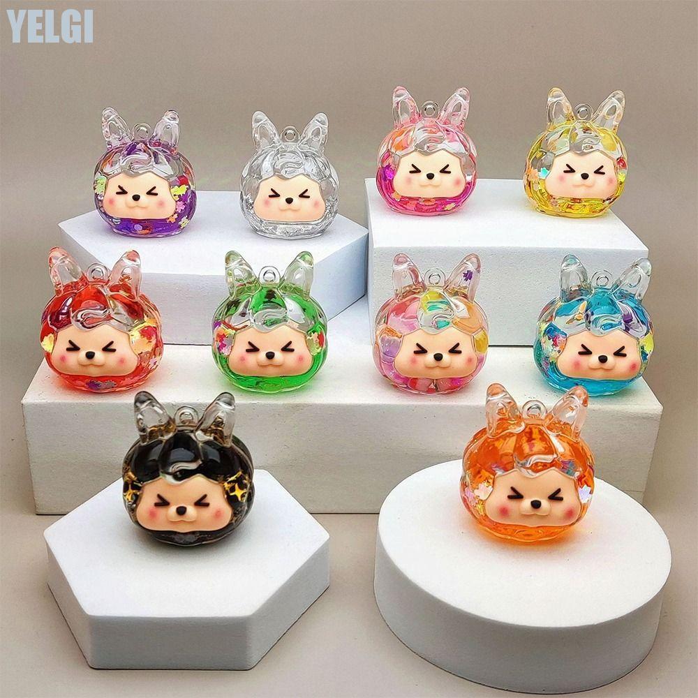 YELGI Để Bàn KiKi Đồ Trang Trí, Nhấp Nháy KiKI Kiki Quicksand Chai Mini Kiki Puppy Đồ Trang Trí, DIY