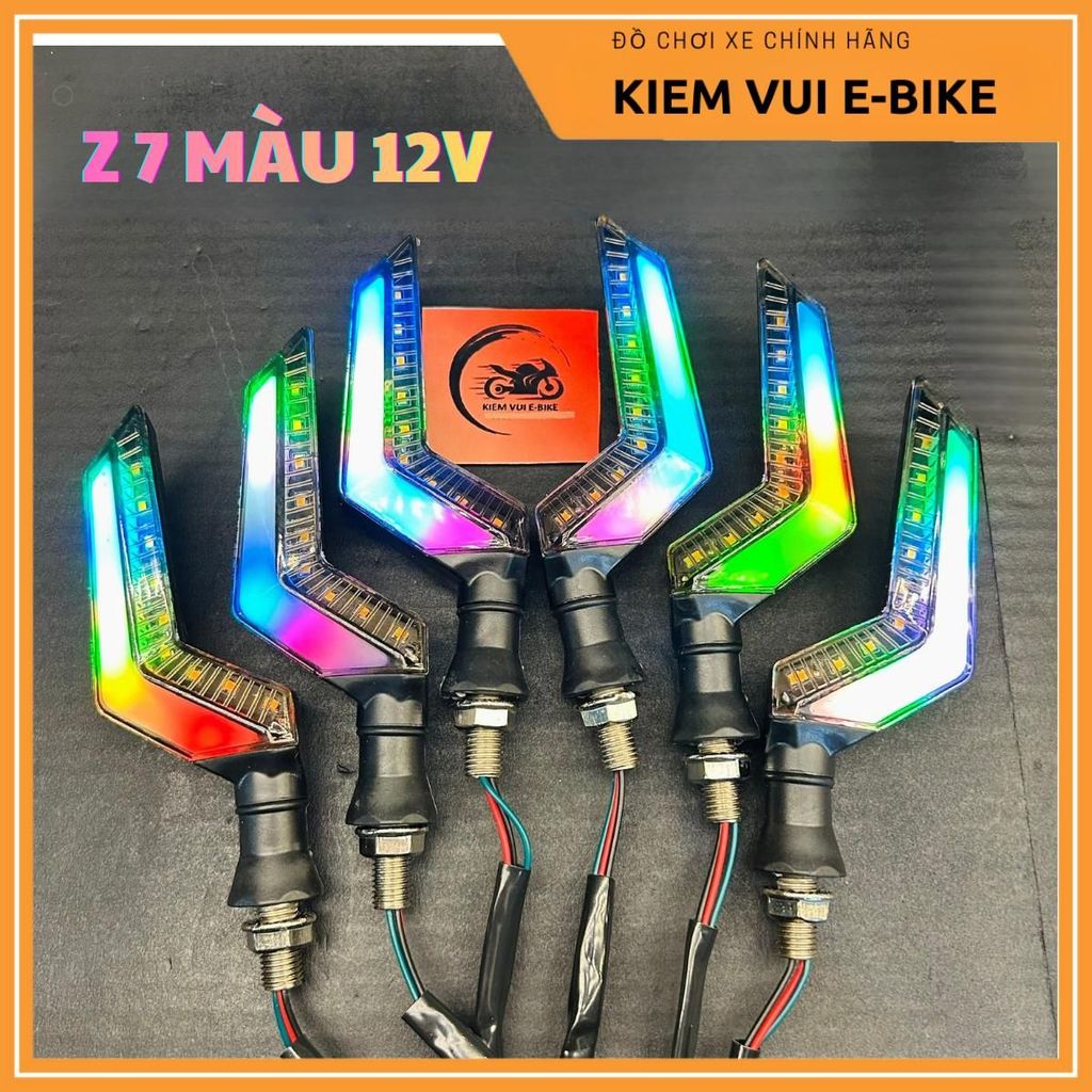 Xi Nhan Z 7 Màu Loại 12v Gắn Xe Máy Xe Điện, Không Chỉnh app - Demi Bảy Màu Hot 2026 Giá 1 Cặp