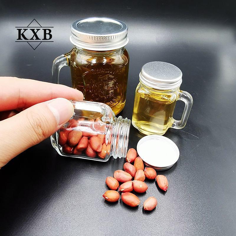 [threegoodstonesgen] Kính bắn Mini Mason Jar 120ml có tay cầm - Bar Party Vodka Whisky Glass Quà tặn