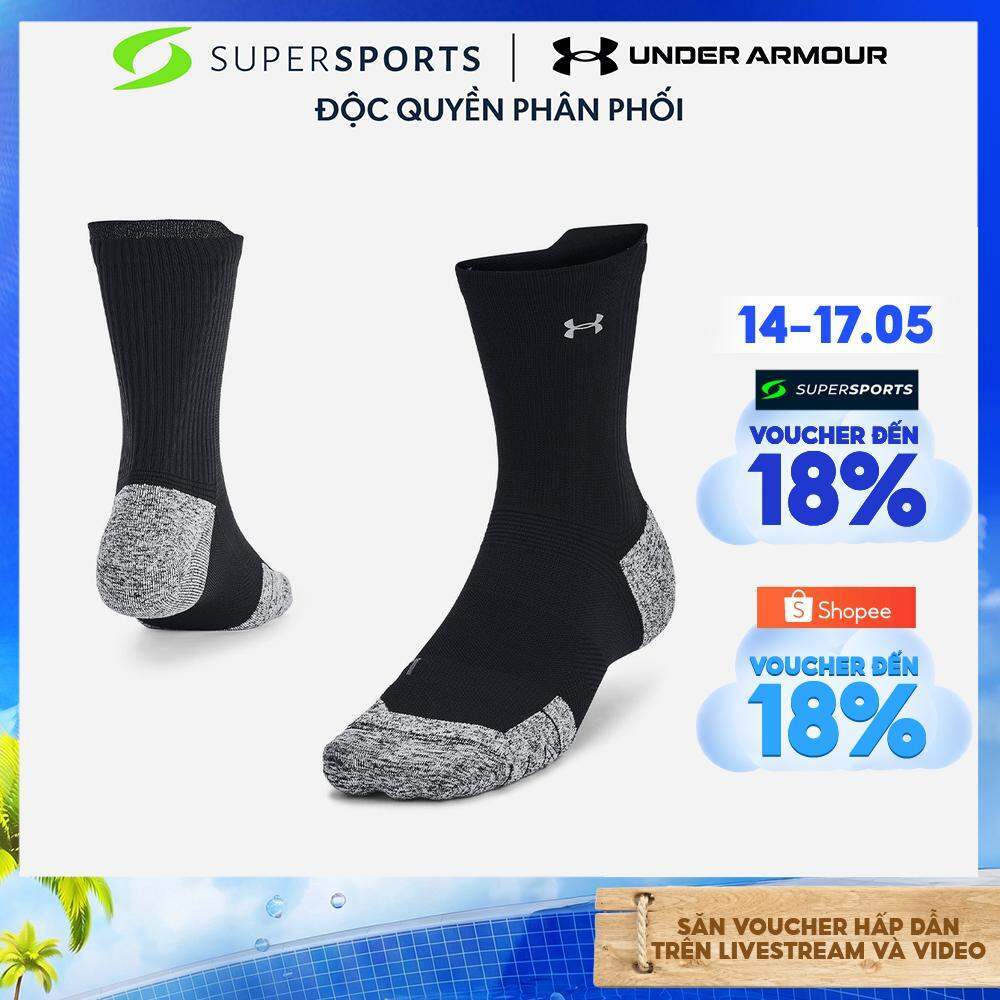 Vớ Under Armour Armourdry™ Run Cushion Mid-Crew (1 Đôi) - Đen - 1376076-001