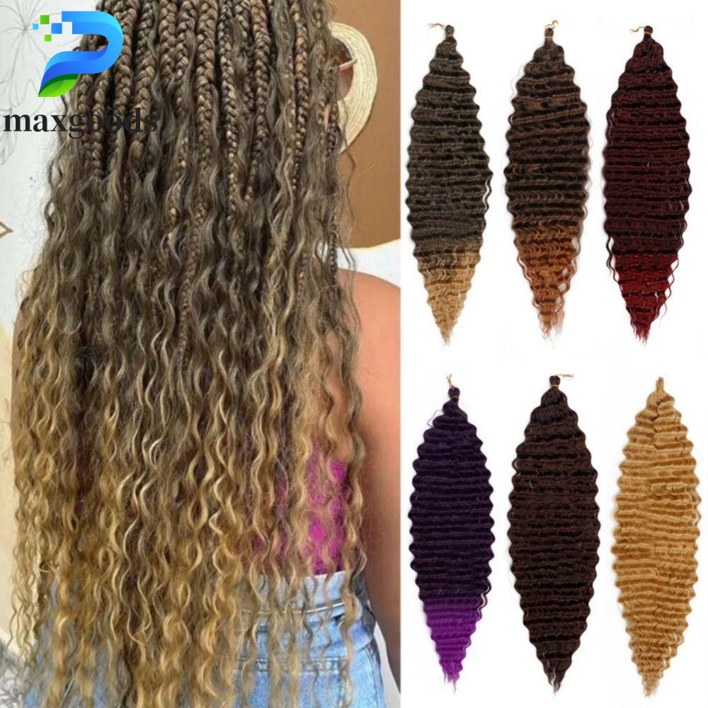 maxgoods MAXGOODS Deep Wave Crochet Hair, Ombre Water Wave Passion Twist Braid Hair Extension, Fluff