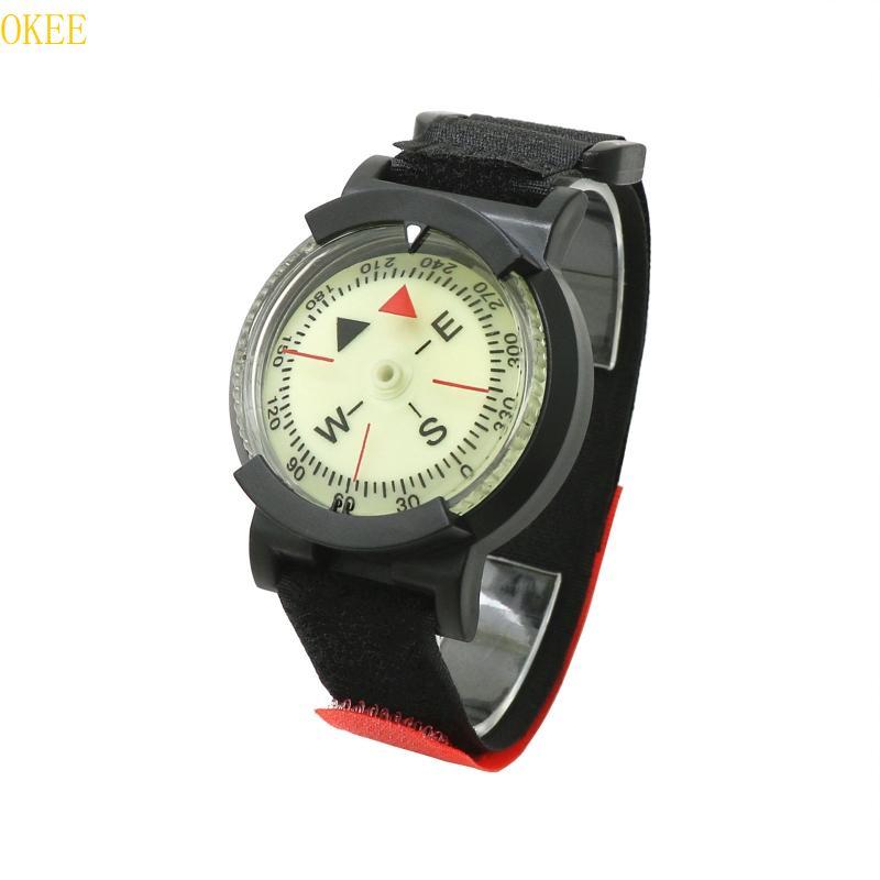 OKEE Scuba Diving Navigation La bàn Dây đeo cổ tay La bàn Mặt số phát sáng có dây đeo cổ tay