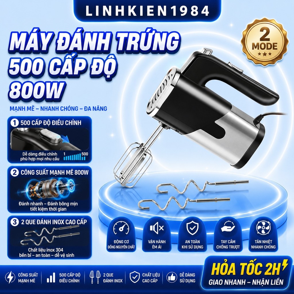 Máy Đánh Trứng Cầm Tay 5 Tốc Độ