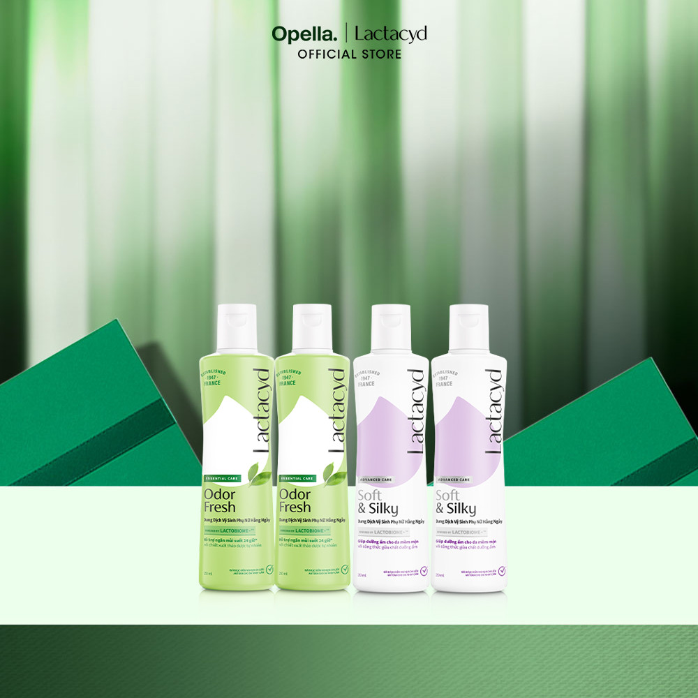 Bộ 2 Chai DDVS Phụ nữ Lactacyd Odor Fresh 250ml/chai + 2 chai DDVS Phụ nữ Lactacyd Soft & Silky Dưỡn