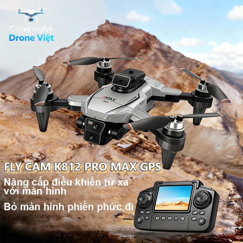 FLY CAM K812 PRO MAX GPS - Pin 2000mAh,Động Cơ Không Chổi Than,Gimbal Chống Rung 3 Trục,Follow Me